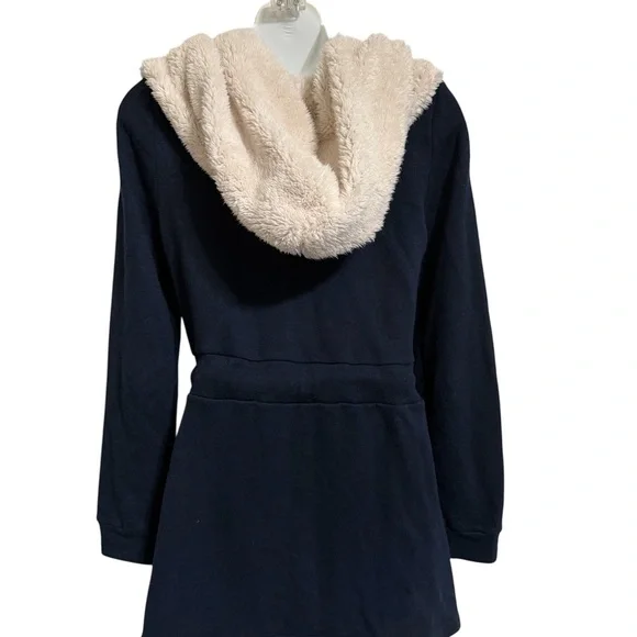 Anthropologie Saturday Sunday Navy Women's Jacket with Belted Waist Size S - Picture 2 of 7